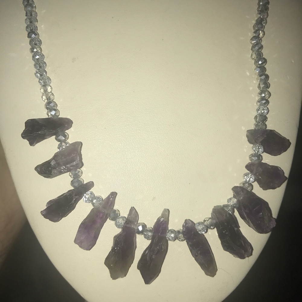 NEW! Purple Rough AMETHYST Crystal Necklace